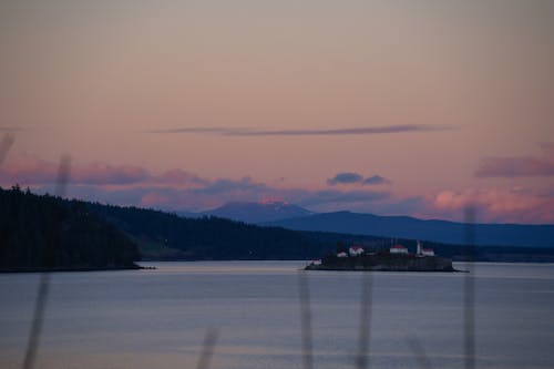 Free stock photo of lighthouse, ocean, pink sky