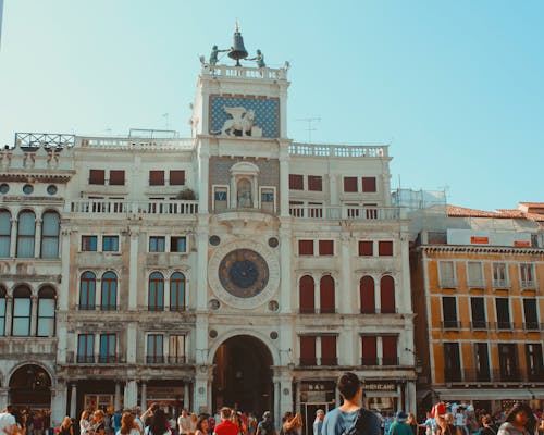 Tourists Outside St Mark's Clocktower in Venice