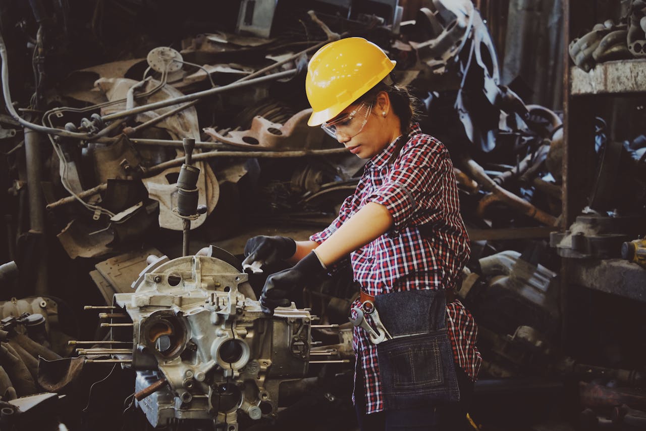 Heavy mining equipment at an open-pit gold mine