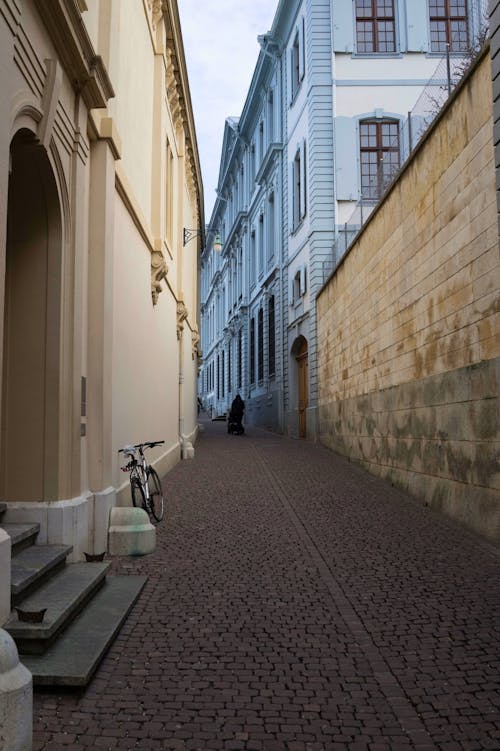 Photo of an Alley with a Bicycle
