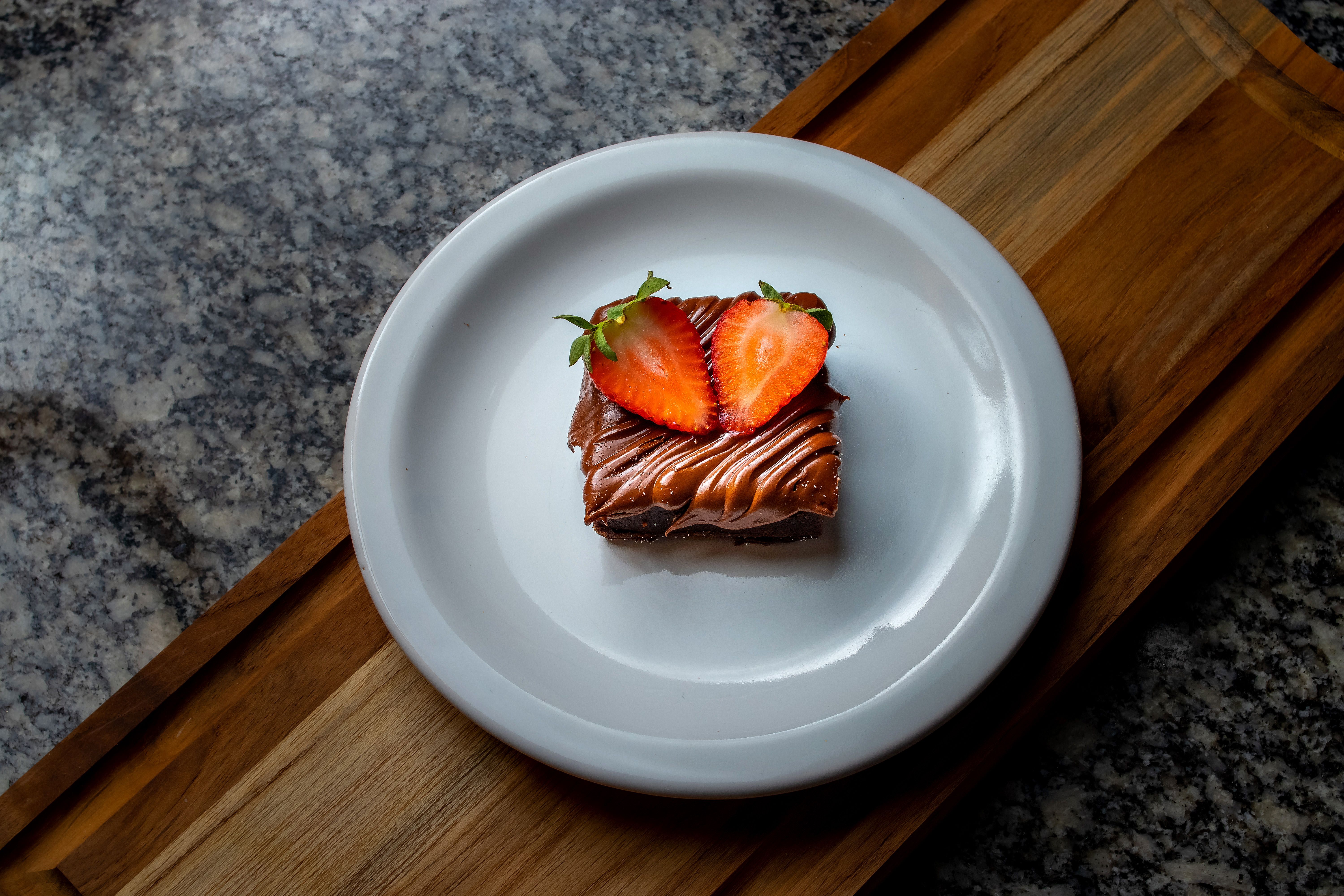 Dark-Chocolate Brownies with Whipped Cream