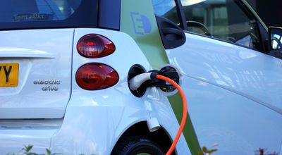 White electric vehicle charging