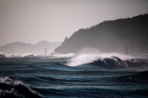 Blue Ocean with Big Waves 