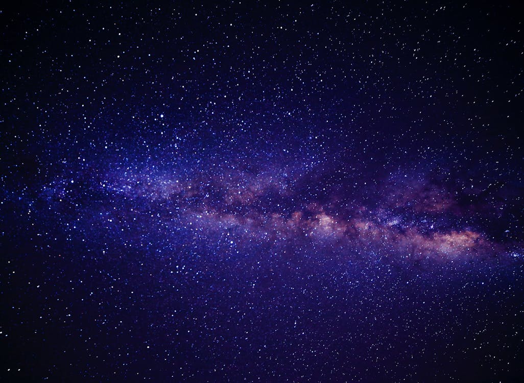 Free Blue Pink and White Andromeda Galaxy Way Stock Photo