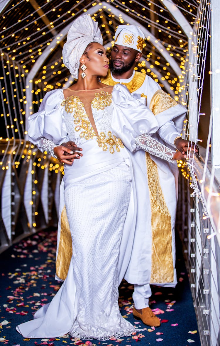 African Bride And Groom Posing For Photo