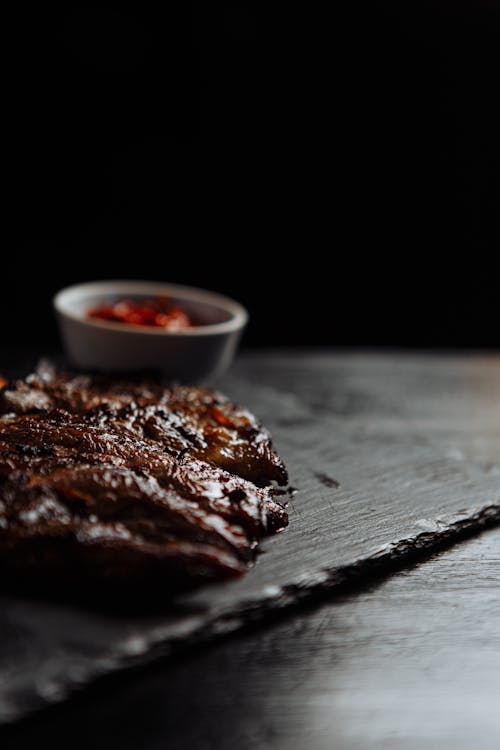 Free Grilled Meat on Gray Stone Surface Stock Photo