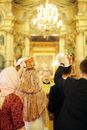 Otrhodox Wedding Ceremony in Saint Andrews Cathedral in Saint Petersburg, Russia