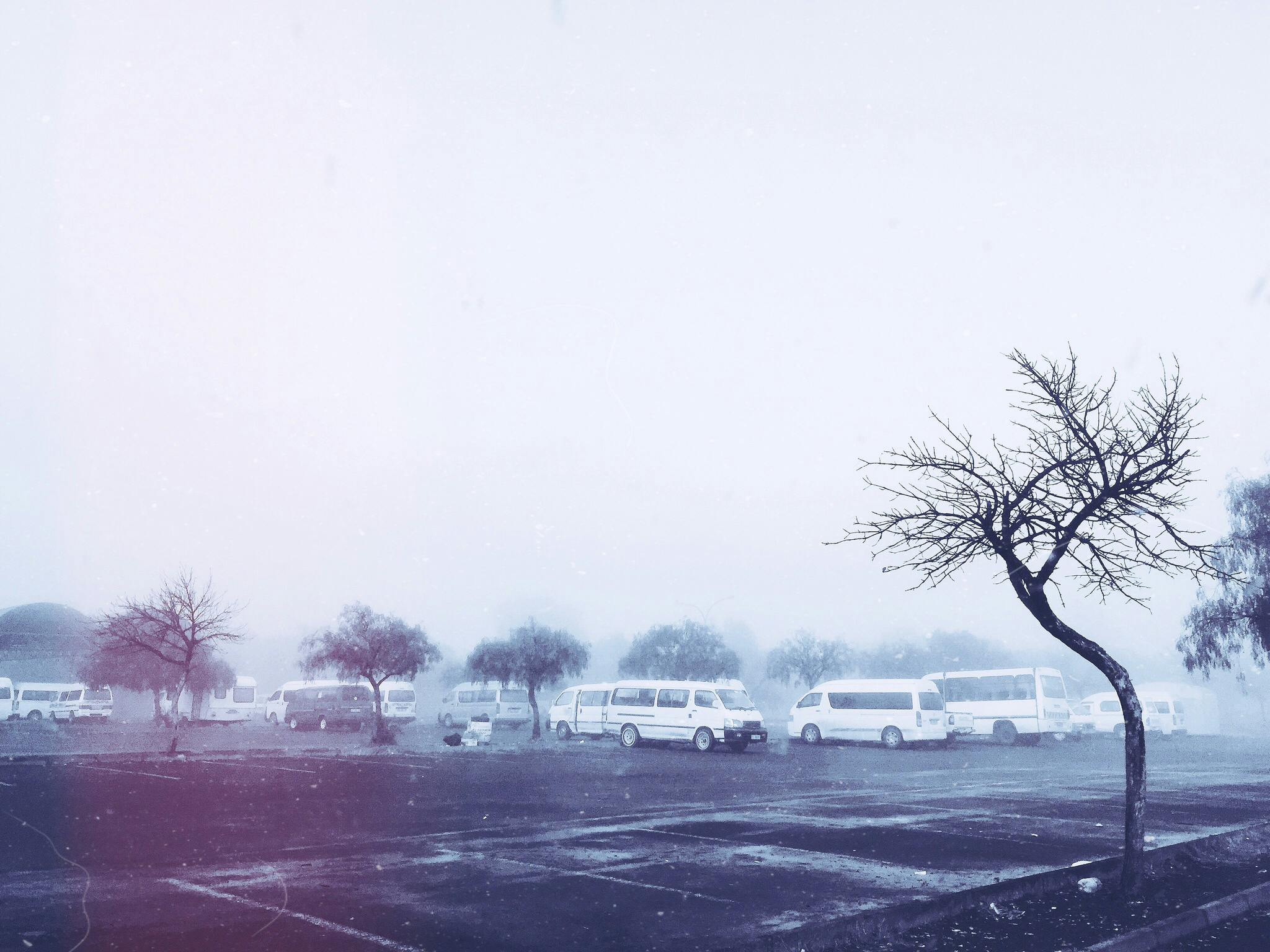 Free stock photo of South African Taxi rank on a cold morning