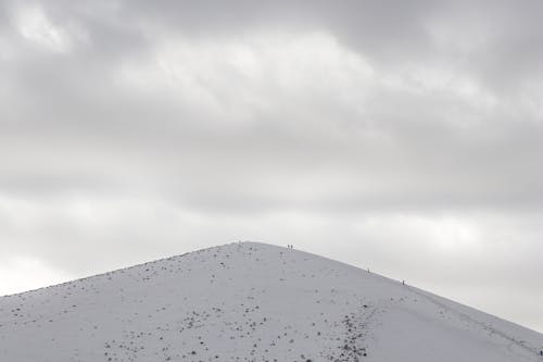 Foto stok gratis di luar rumah, gunung yang tertutup salju, langit putih