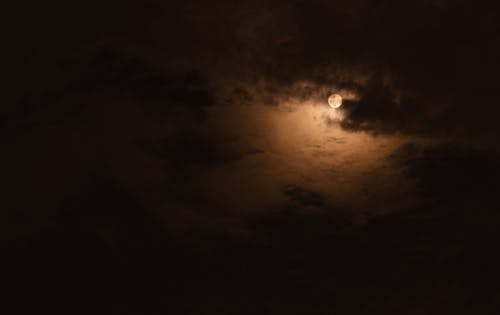 Free A Full Moon on a Cloudy Night  Stock Photo