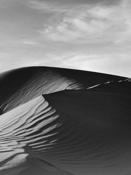 Free Black and White Photo of Sand Dunes Stock Photo