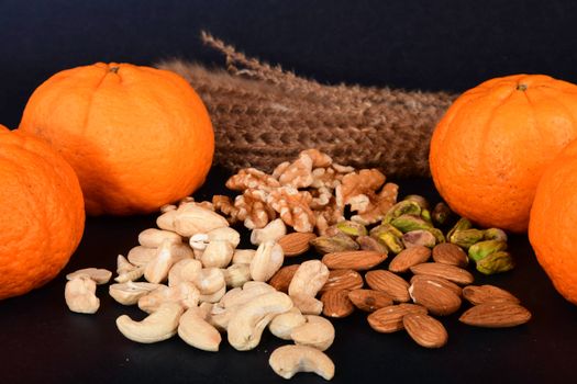 Orange Fruit and White and Brown Beans