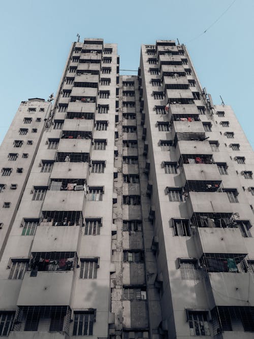 Low Angle Shot of a Concrete Residential Building