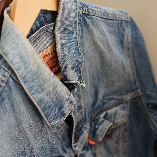 Denim jacket close up at our multi-brand apparel store in Pune