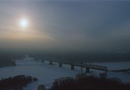 Aerial Shot of a Bridge Across the River