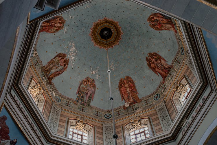 Paintings Of Saints On Church Dome