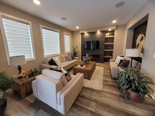 A Cozy Living Room with Couches and a Flat Screen Television