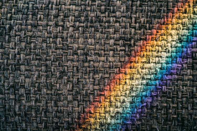 Rainbow Paint On A Woven Item