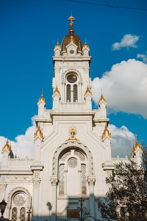 고딕 스타일, 대성당, 로우앵글 샷의 무료 스톡 사진