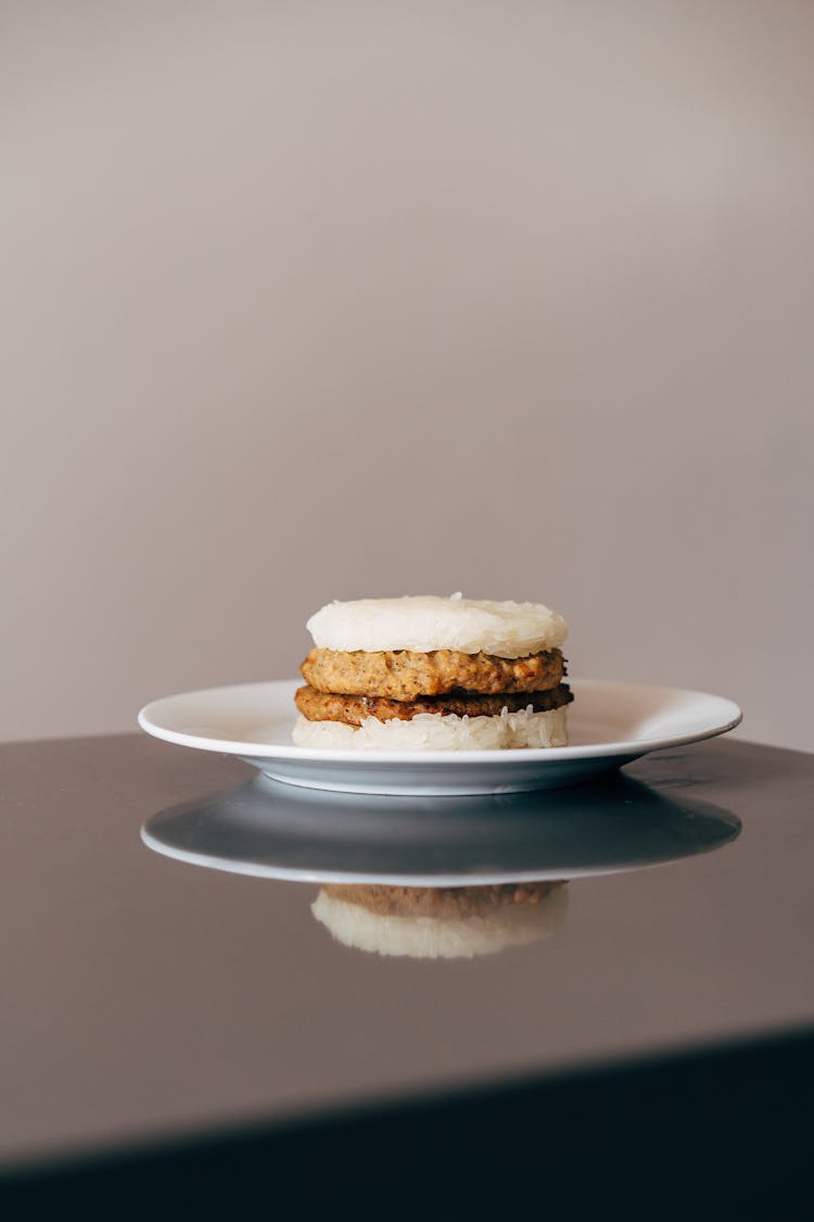 Photo Of A Plate With Rice And Patties