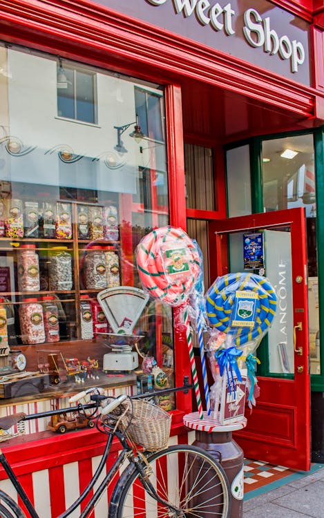 Free Red and Blue Glass Door Stock Photo