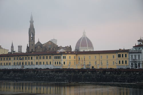 Free Waterfront and Renaissance Architecture in Mist Stock Photo