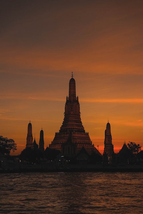 Buddhist Temple in Sunset