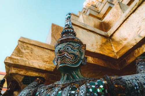 Free Colorful Hindu Statue outside a Temple Stock Photo