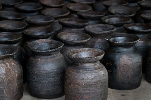 Free Black Clay Pots Stock Photo