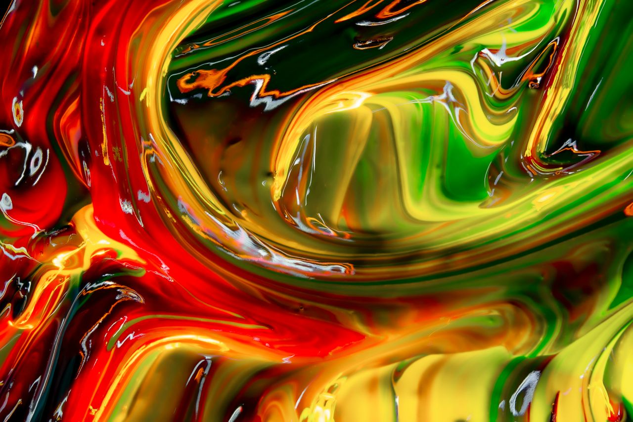 vibrant and fluid abstract paint swirls creating an eye catching and c