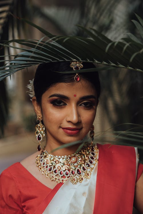 Portrait of a Woman with a Bindi Wearing a Necklace · Free Stock Photo Portrait of a Woman with a Bindi Wearing a Necklace · Free Stock Photo