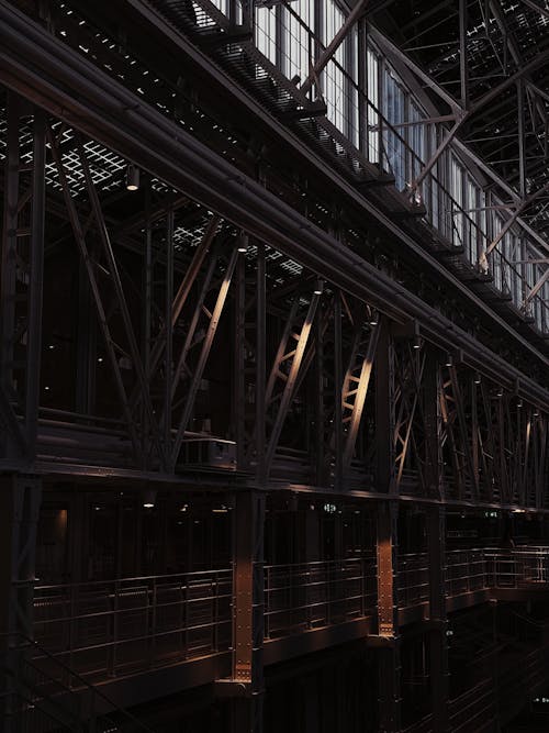 A Building Made of Steel Trusses and Beams 