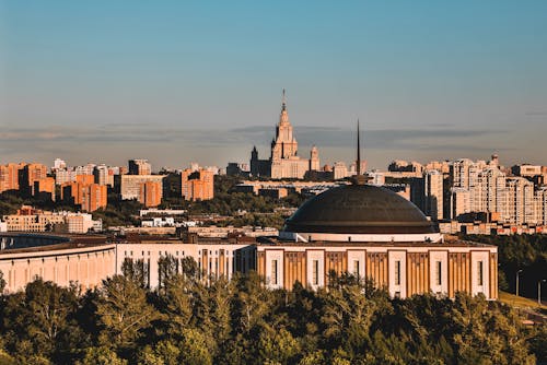 Clear Sky over City