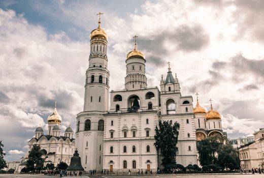Facade of the Ivan the Great Bell-Tower Church in Moscow Russia