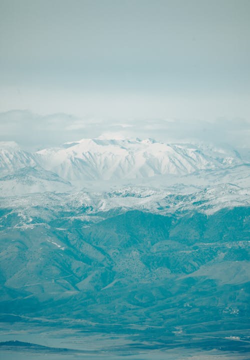 경치, 눈 덮인 산들, 드론으로 찍은 사진의 무료 스톡 사진