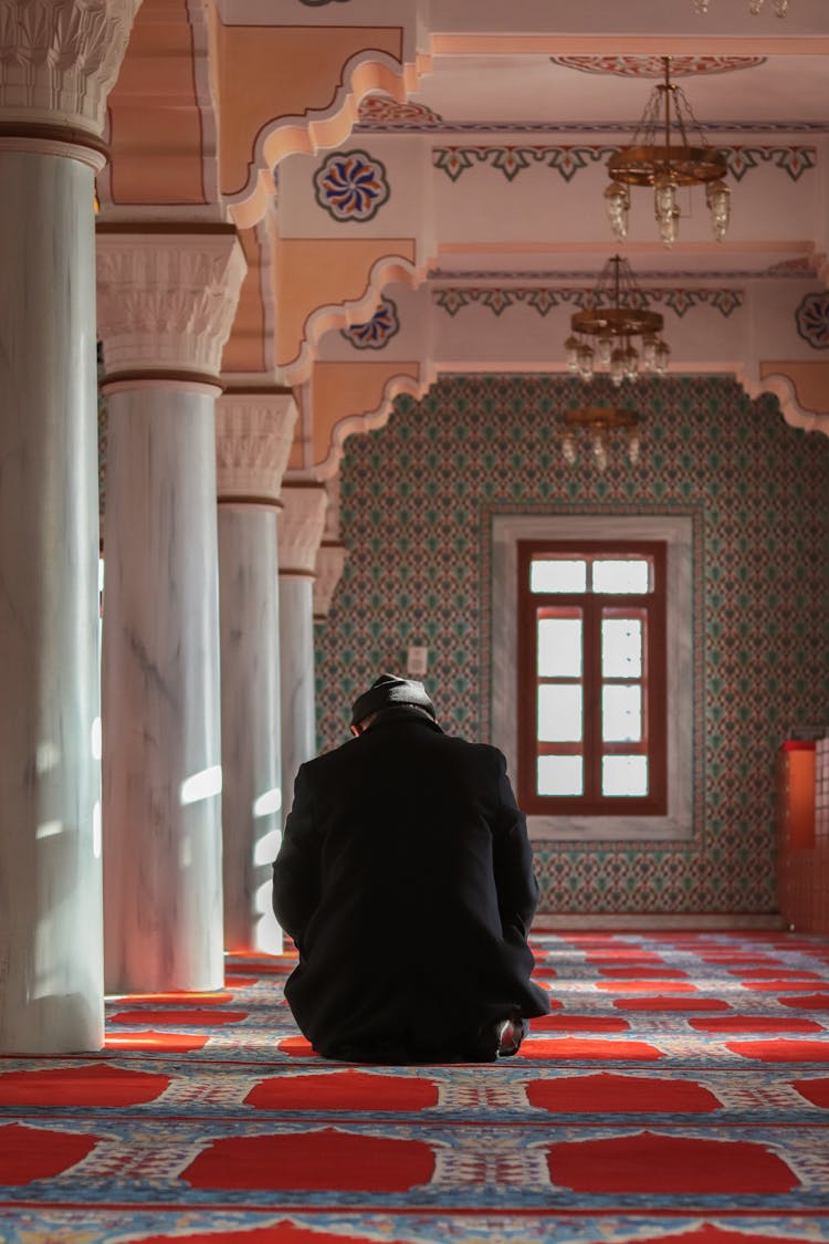 Man Praying Inside Mosque