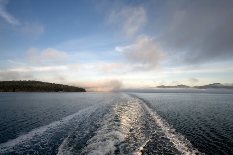 Ocean Under The Cloudy Sky