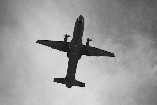 Fotos de stock gratuitas de aeronave, avión, blanco y negro