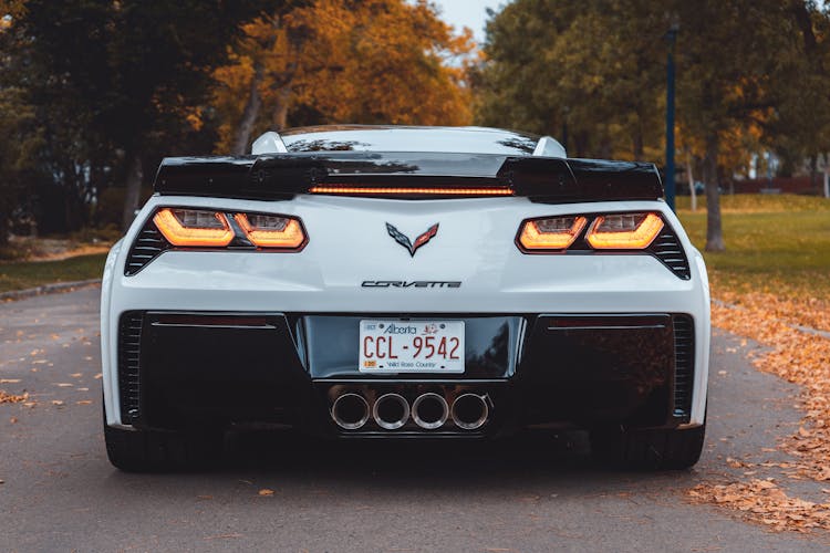 Back View Of A Corvette Sports Car