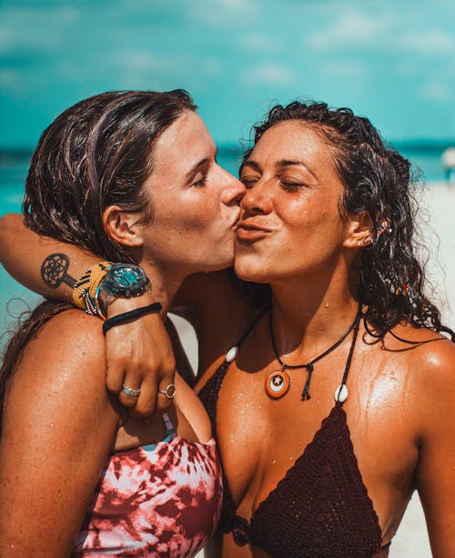 Woman Kissing a Friend