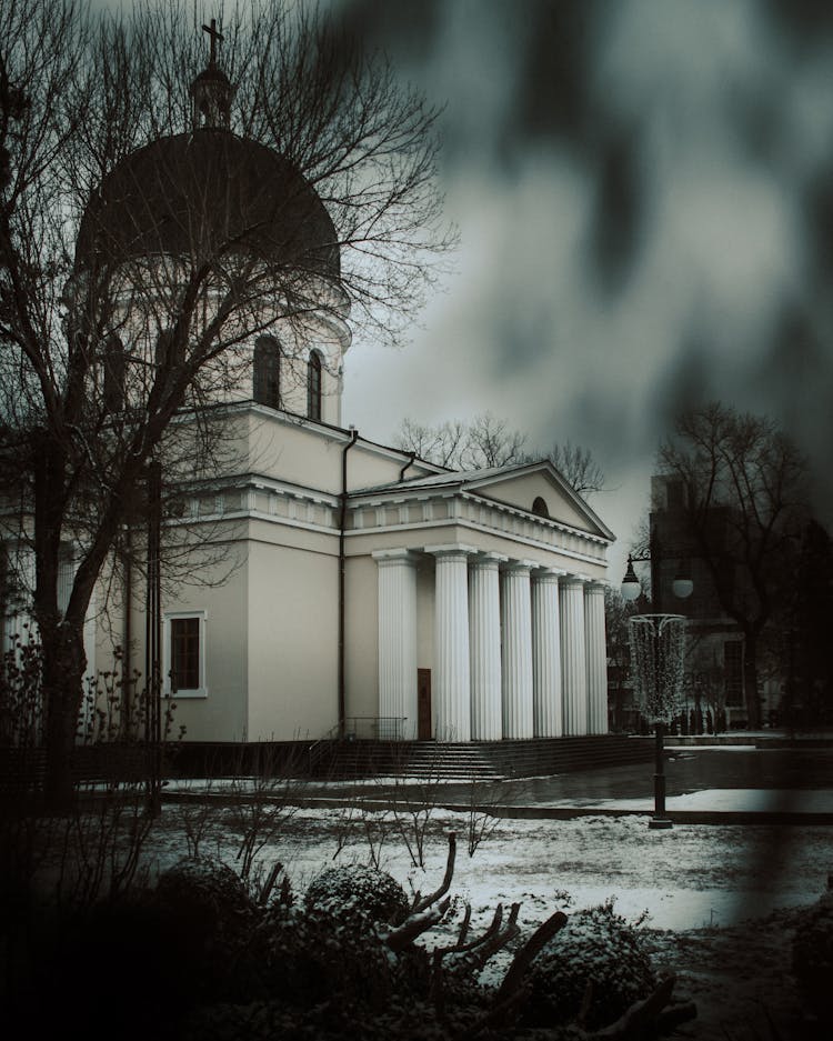 Neoclassical Church With Tower