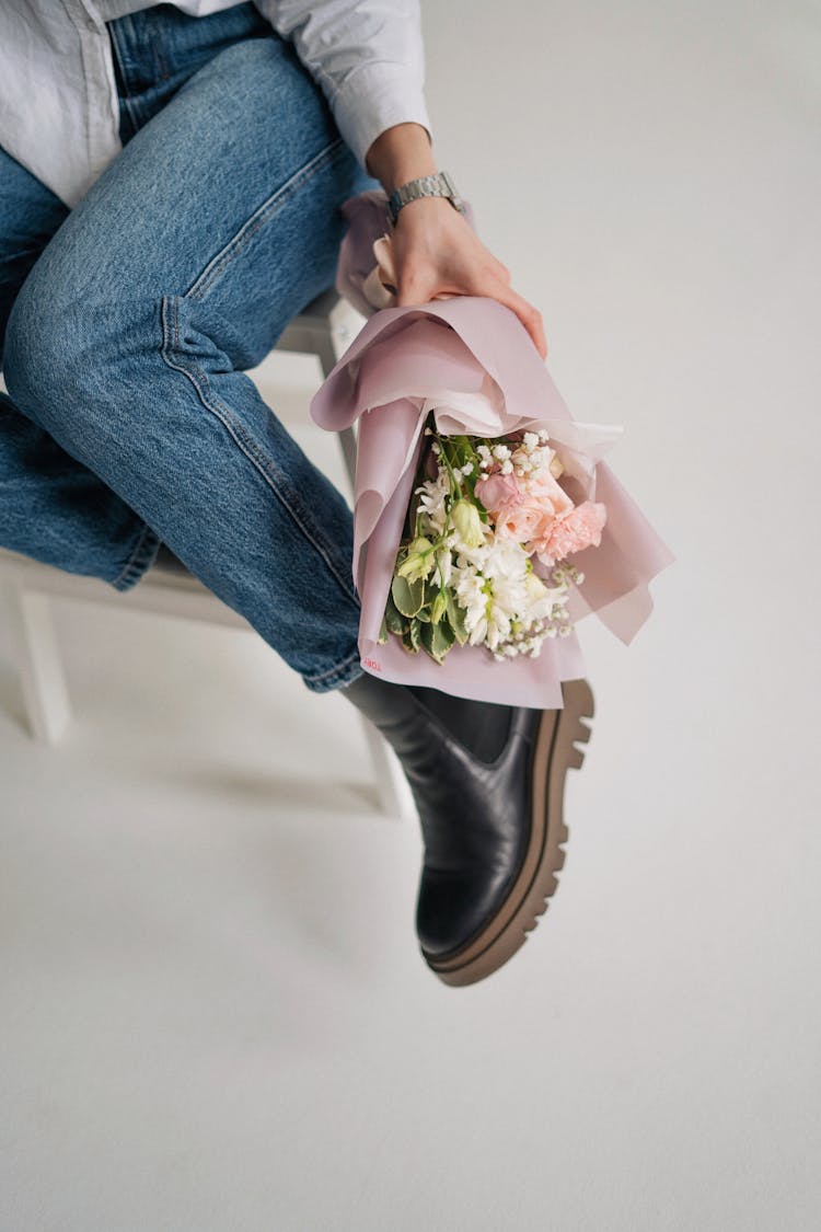 Hand Holding Bouquet