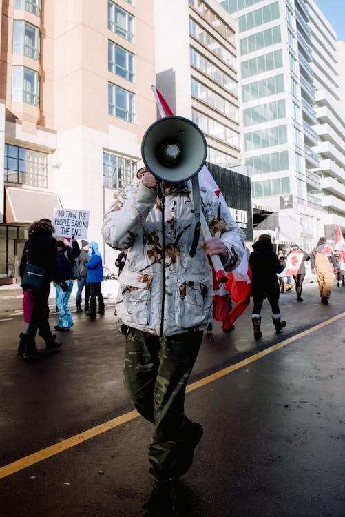 People Protesting on the Street 