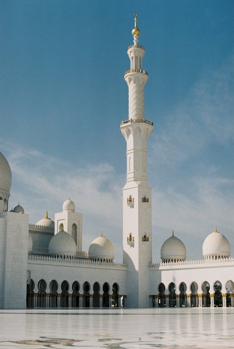 Sheikh Zayed Grand Mosque Seen From Courtyard