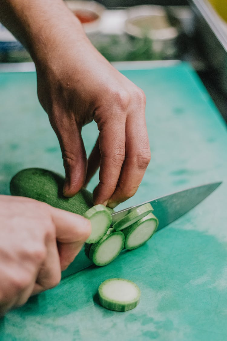 White Pumpkin Being Sliced