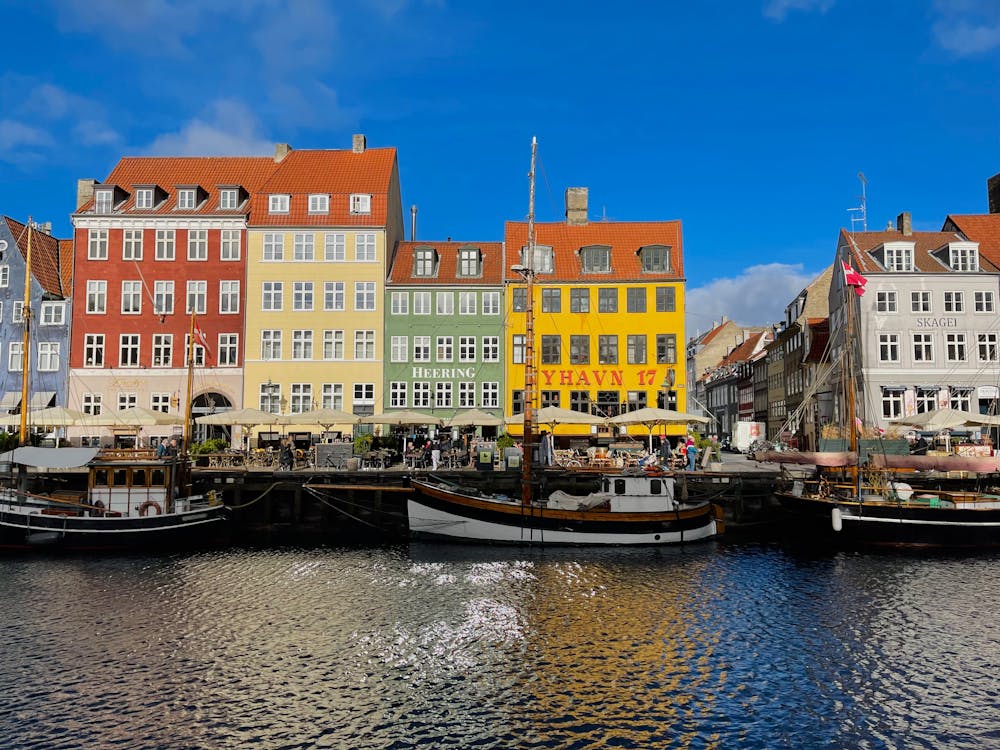 Free Colorful Buildings on the North Side of Nyhavn Stock Photo