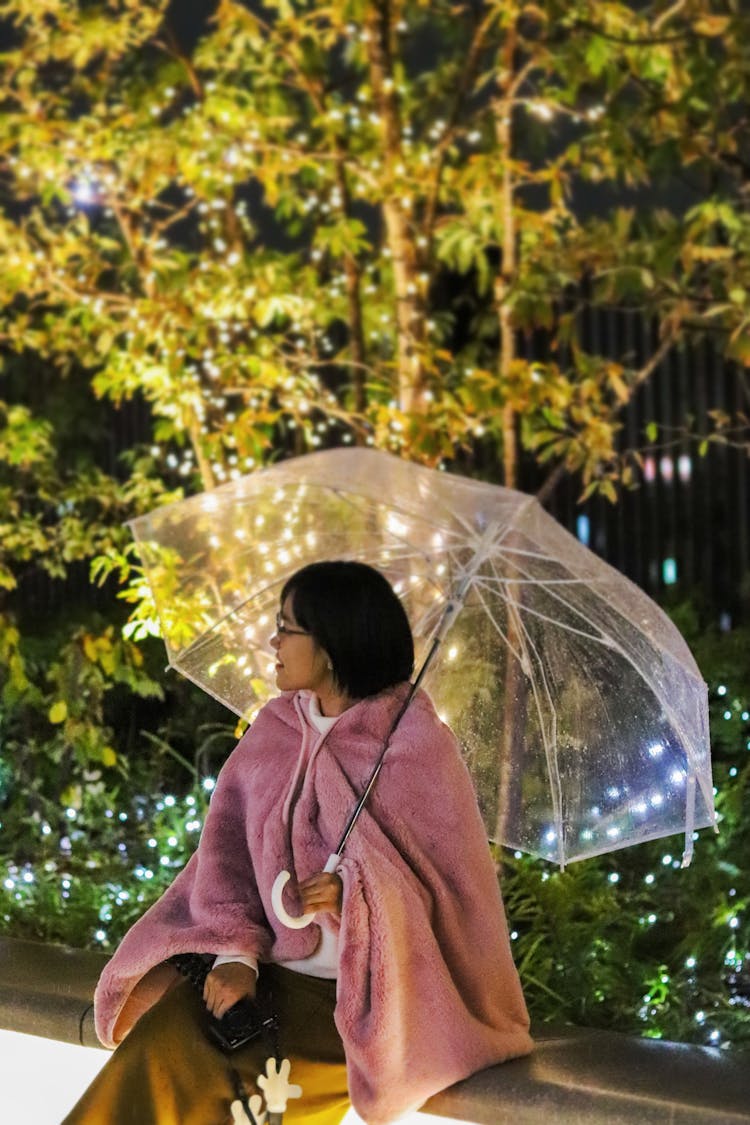 Woman With Transparent Umbrella