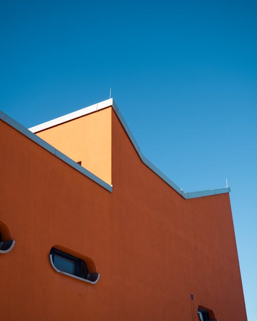 Orange Wall of Apartment Building in Berlin, Germany