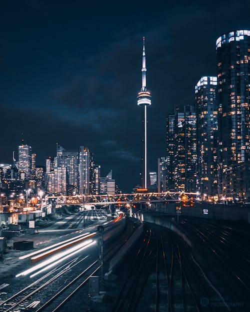 Blurred Motion of Train in City