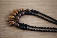 Brown and Black Beaded Necklace